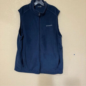 Columbia Full Zip Men's Fleece Vest Blue Size XLT Tall